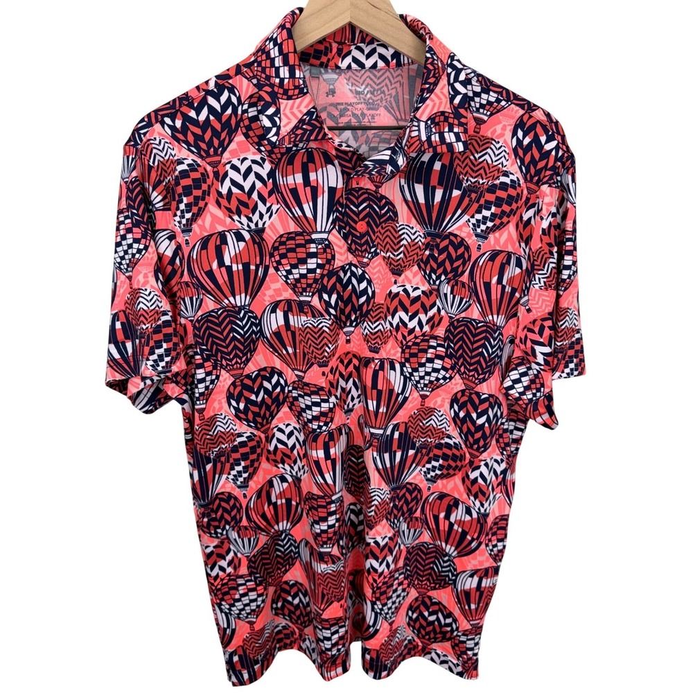 NEW Under Armour Mens Size M Golf Polo Hot Air Balloon Active Athleisure Resort